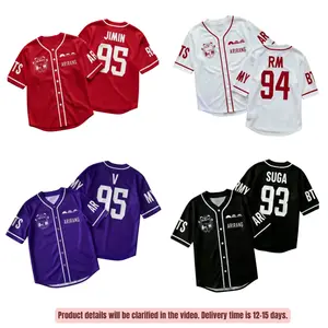 Member Bulletproof Inspired Baseball Jersey, 2026 World Tour Merch Outfit, Fan Gear for Army, Gift For Birthday Purple Fans