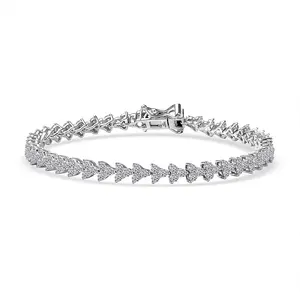 Luxuriant Lab Grown Diamond G-H SI 3.35 ctw Waves of Grace Bracelet in Rhodium Over Sterling Silver 6.50 In Christmas Gifts Luxuriant Lab Grown Diamond G-H SI 3.35 ctw Waves of Grace Bracelet in Rhodium Over Sterling Silver 6.50 In Christmas Gifts