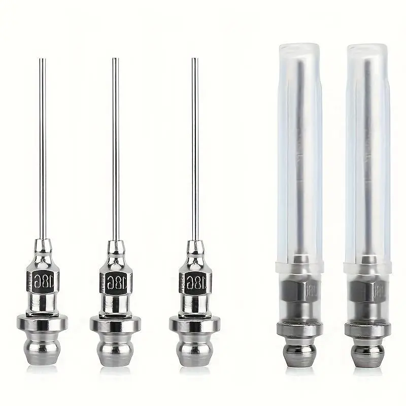 5pcs Grease Needles, Mini Bearing Grease Needle Nozzle Portable Removable Needle Air Nozzle Grease Tool for Ball Joints, Automotive Maintenance Tools