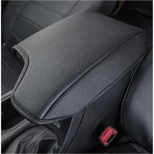 Center Console Cover Compatible with Ford Ranger 2019-2023 Armrest Cushion Custom PU Leather Protector Interior Accessories Black(Not for 2023 Ranger XL/Raptor/Wildtrak)
