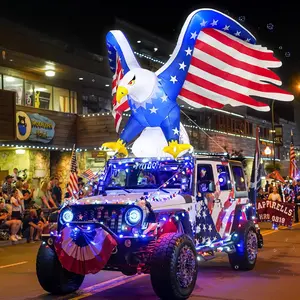 6FT Patriotic Bald Eagle Inflatable with LED Lights – America 250 Celebration 2026 4th of July Car & Golf Cart Parade Decoration for Memorial Day & Independence Day