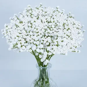 6 Baby Breath Artificial Flowers - Babies Breath Flowers Artificial Bulk Faux Flowers Bouquet White Flores Greenery Real Touch Fake Flowers Arrangements Wedding Centerpieces Tables Decorations