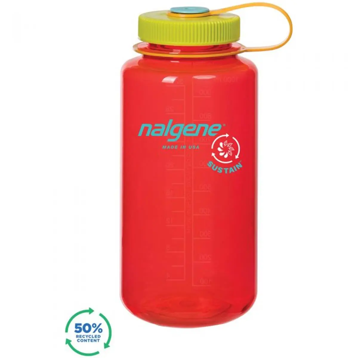 Nalgene 342708 Wide Mouth Sustain Bottle, Red
