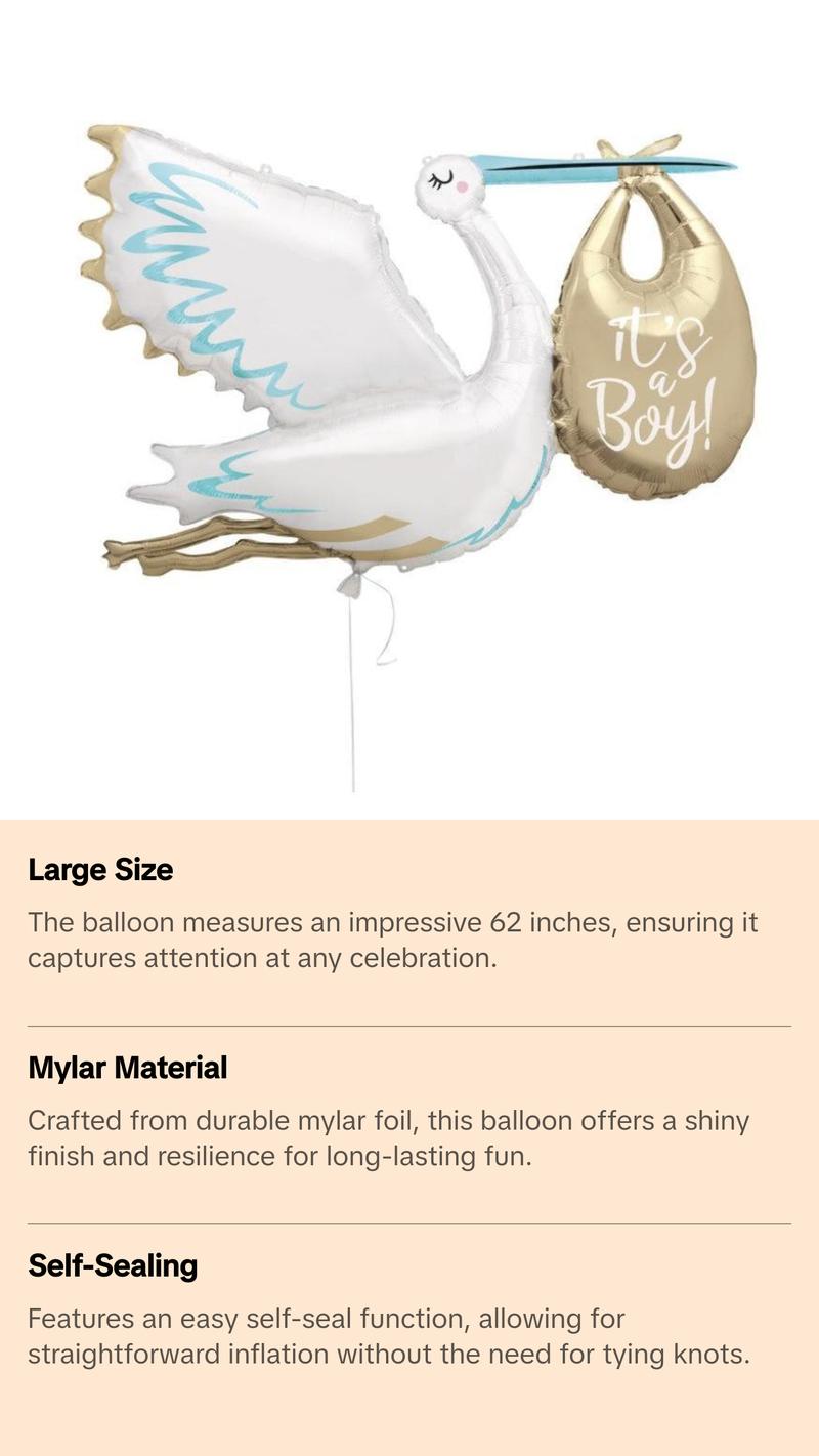 IT'S A BOY STORK BALLOON