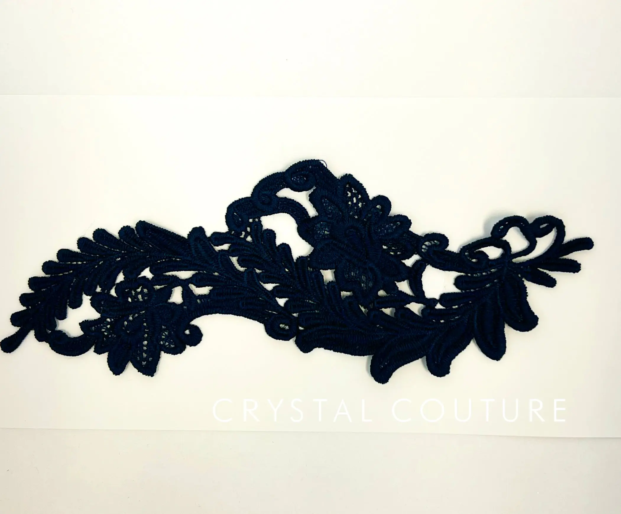 Navy Embroidered Ornate Applique