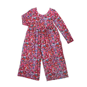 Juliette WIDE LEG ROMPER in Luxurious Bamboo Viscose with Stretch for Play & Everyday Wear Valentine's Day Floral Sizes 12m-8