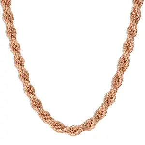 ShopHQ Italian-Made Plated Twisted Rope Chain Necklace