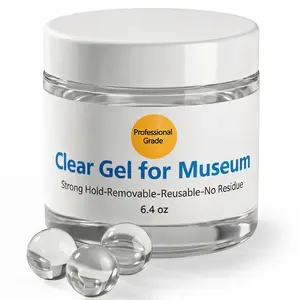 6.4 oz Clear Exhibit Gel for Museum – Removable & Reusable Earthquake Putty with Strong Hold, Adhesive Wax Securing Collectibles, Decor, Antiques, Glass Items, Prevent Shifting & Falling, No Residue