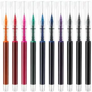 Rolling Ball Quick Dry 0.5 mm Extra Fine Point 10 Pcs Liquid Rollerball Multicolor Quick Dry Pens