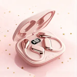 Wireless Earphone, Open-ear Design Earphone with Charging Case, Noise Cancelling Headphone with Touch Control for Gaming, Sports, Running