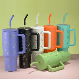 40OZ Creative Skull Pattern 3D Laser Printed Car Mug Thermos Cup Insulated
