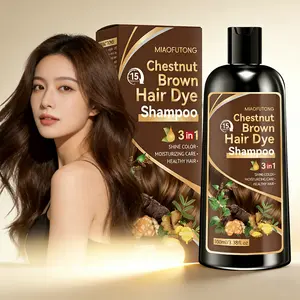 100ml Chestnut Brown Hair Dye Shampoo (Gray Coverage). Ginseng extract 3-in-1 formula: mild, long-lasting color, nourishes & repairs dry/damaged hair. Salon-grade herbal care, at-home use, for men & women in autumn & winter.