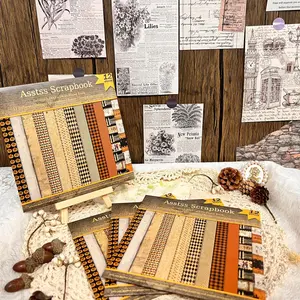 Vintage Scrapbooking Paper Pad, 12-sheet Scrapbooking Paper Pad, Cardstock for Bullet Journaling, Collage Art, Greeting Cards, Scrapbook & Crafts