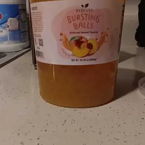 SYRUVIA Sweet Peach Popping Boba Pearls, 2 LB – Bursting Beverage & Dessert Topping for Bubble Tea, Smoothies & More. Peach-Flavored & Natural