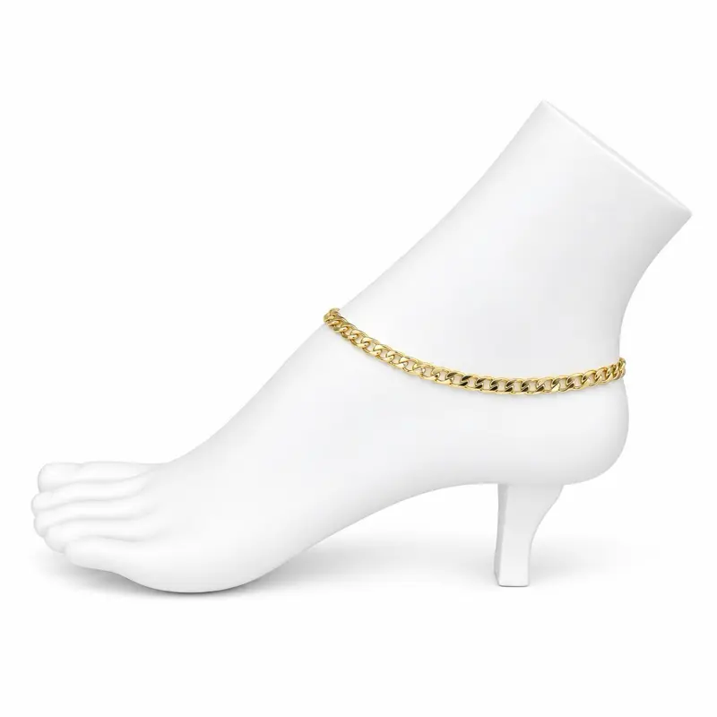 A3 Cuban Link Anklet - 14k Gold Plated