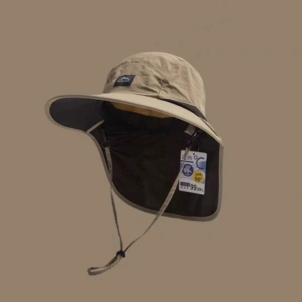 Unisex UV Sun Protection Fishing Hat with Removable Face and Neck Flap, Wide Brim Breathable Outdoor Safari Bucket Hat for Men Women and Kids, Adjustable Summer Cap for Hiking, Camping, Gardening, Beach, Fishing, Boating, Travel and Farm Work