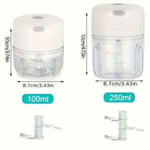 Mini Electric Food Shredder & Meat Grinder – Garlic Puree Maker, USB Charging, Portable Kitchen Gadget, Rechargeable Lithium Battery for Minced Meat, Vegetable, Onion, Ginger, Chili