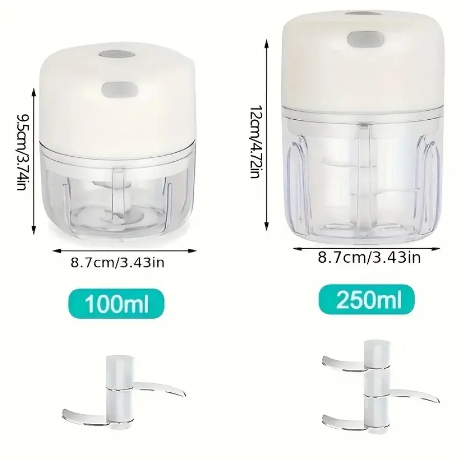 Compact Mini Electric Food Chopper - Cordless Food Processor, Stainless Steel Meat Grinding Machine, Multifunctional Kitchen Appliance with Detachable Parts, USB Charging Portable Gadget, Rechargeable Lithium Battery for Fast Chopping