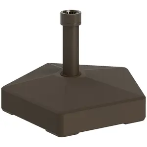 Outsunny Patio Umbrella Base Holder, Heavy Duty Outdoor Umbrella Stand Base, Filled Up to 42lbs with Sand or 33lbs with Water for Garden, Poolside, Brown