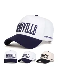 Unisex Nashville Five-Sided Baseball Hat, Adjustable Sun Protection Casual Cap for Spring & Fall, Outdoor Travel Beach Vacation