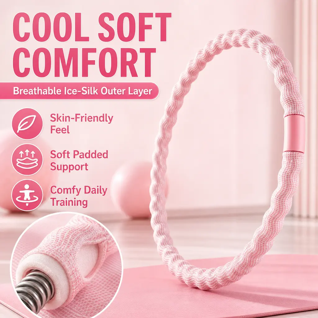 Weighted Spring Hula Hoop Ice Silk Padded Quiet | Waist Fat Burn Body Toning | Women Postpartum Shaping | Smooth Spin Indoor Home Daily Fitness Gear 2026 New