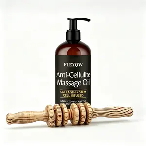FLEXQW Anti-fatigue Essential Oil and Lymph Drainage Massage Set - This set includes muscle rollers suitable for relieving sore muscles in the arms, legs and abdomen, with a capacity of 240ML. It also consists of a skin-tightening essential oil set.