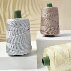 245g Light-Weight Ice Silk Yarn For Summer Diy Hand-Woven Sun Hat Bag Shoes Cushion Craft Rope Hollow Wool Crocheting Cushion
