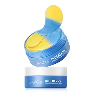 Blueberry Moisturizing Under Eye Patches 30 Pairs 60pcs for Puffy Eyes Dark Circles Cooling Relief Overnight Use for Night Shift Workers Pack Mask Gentle