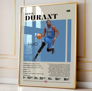 Kevin. .Durant Poster, Sports Poster, Mid Century Modern, Fans, Basketball Gift, Sport Bedroom Posters