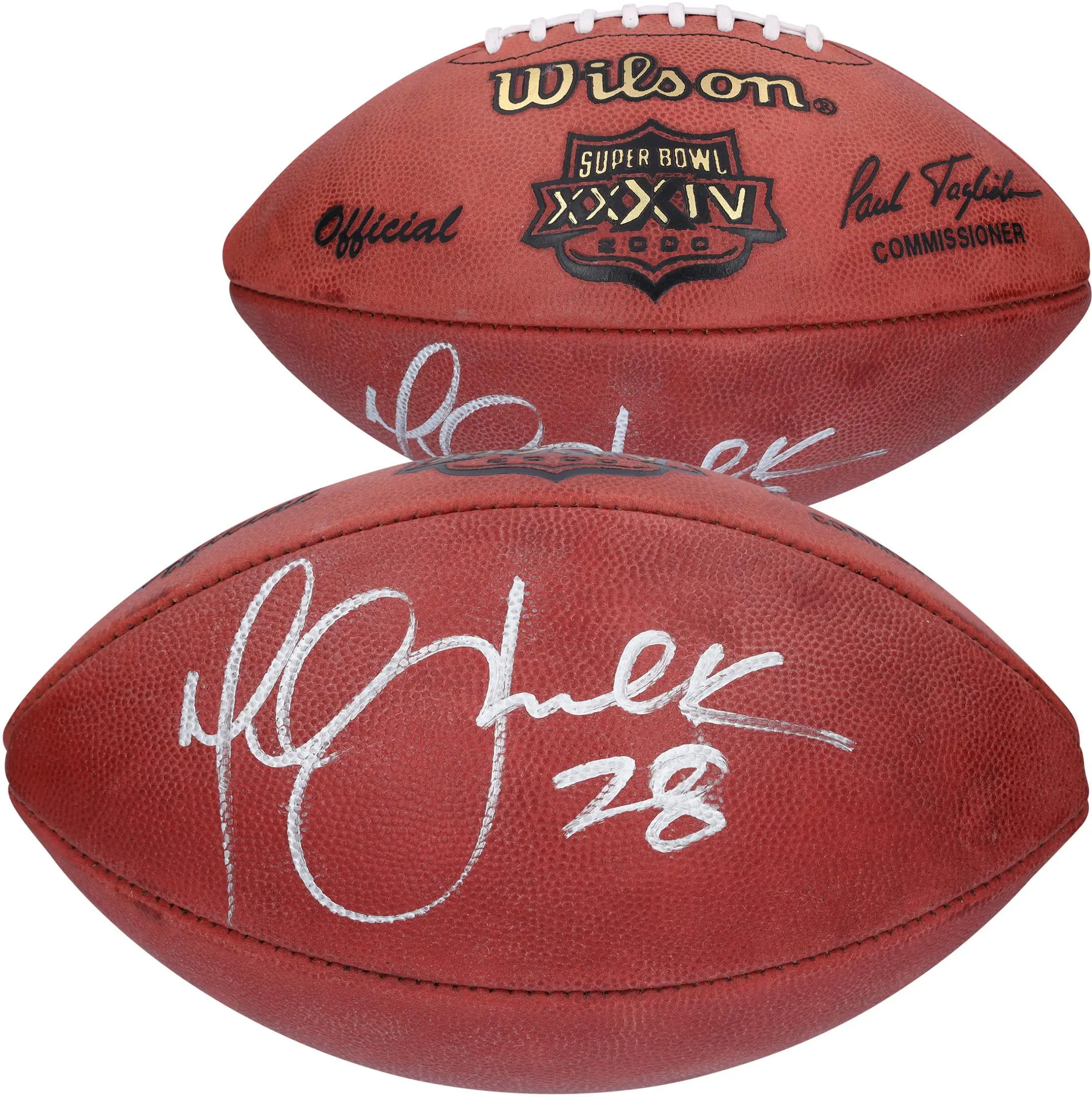 Marshall Faulk St. Louis Rams Autographed Super Bowl XXXIV Pro Football - Fanatics Authentic Certified