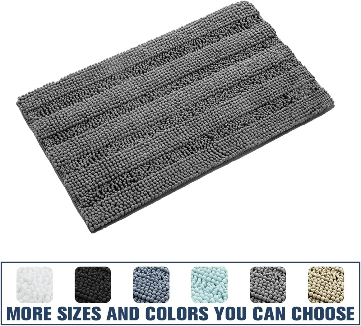 Shilucheng Luxury Soft Chenille Rugs -Wash Free Anti-skid Mats & Rugs- Water Absorbent Rain Showers - Plush Unique Rugs for Bathtubs