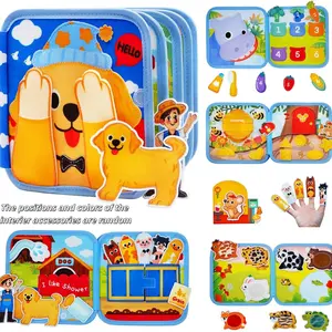 Toddler Early Enlightenment Busy Board, Colorful 3D Cloth Story Book, Fine Motor Skills Training, Lightweight Travel Quiet Game, Unisex Gift, Sensory Activity Board