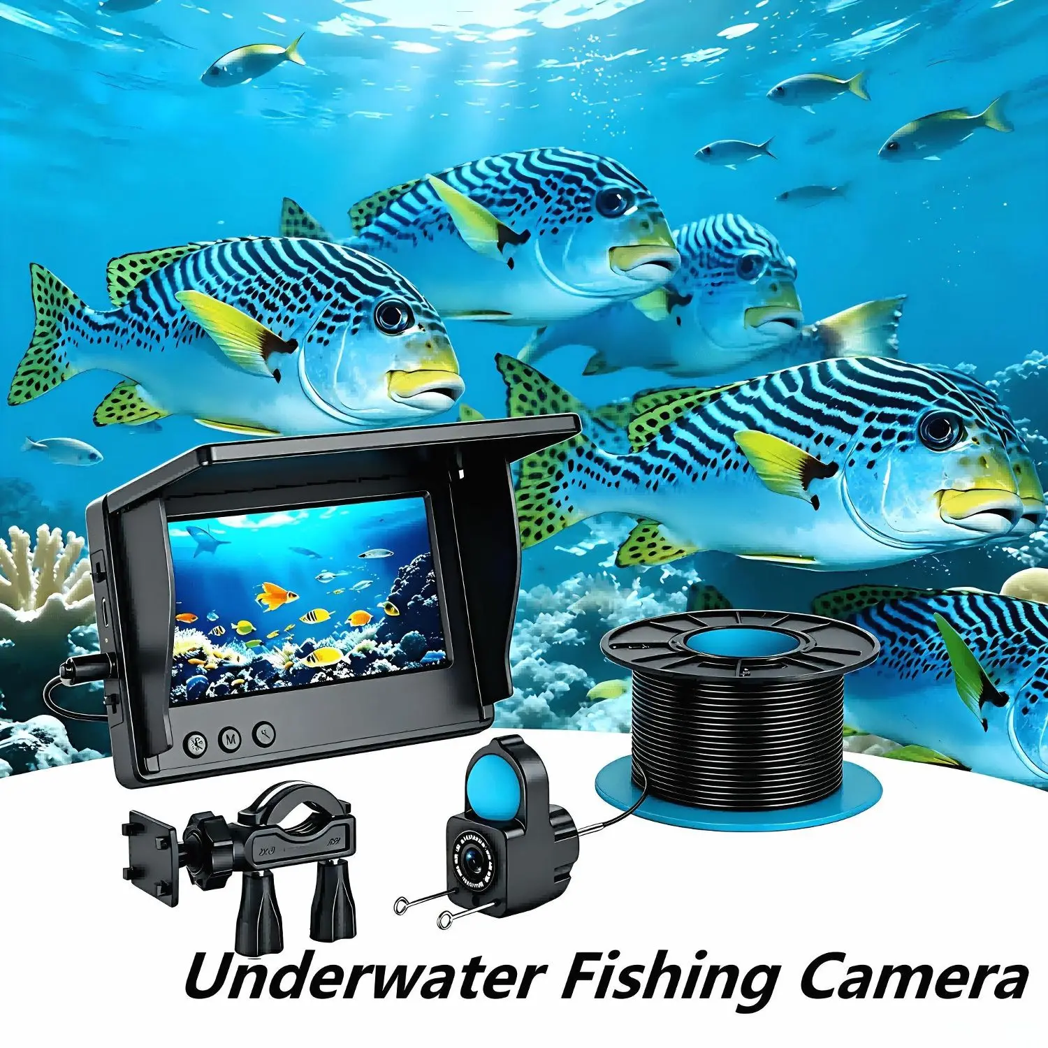 4.3 Inch HD Underwater Fishing Camera, Portable Night Vision Fish Finder, Waterproof Ice Fishing Camera With 220° Wide Angle, Underwater Monitor For Lake Sea Winter Ice Fishing