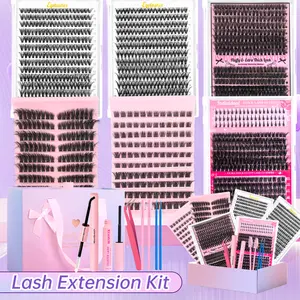 This eyelash extension kit, Individual eyelash kit, comes in multiple styles and lengths, and includes eyelash glue, a sealing eyelash remover, and tweezers. Perfect for eyelash extension kit at home, Valentine's Day Gift
