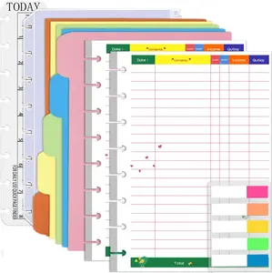 Junior Budget Planner Refills, 180 Pages 8 Rings Punched Half Letter Financial Paper Inserts w/Index Tabs, Index Dividers, Loose-Leaf Bag, Ruler For Circa, Arc, TUL, Happy Planner, 5.5x8.5"