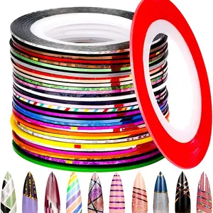 DIY Nail Art Decoration Strip Tape, 32pcs/set Nail Art Decoration Stickers, Manicure Accessories for Women