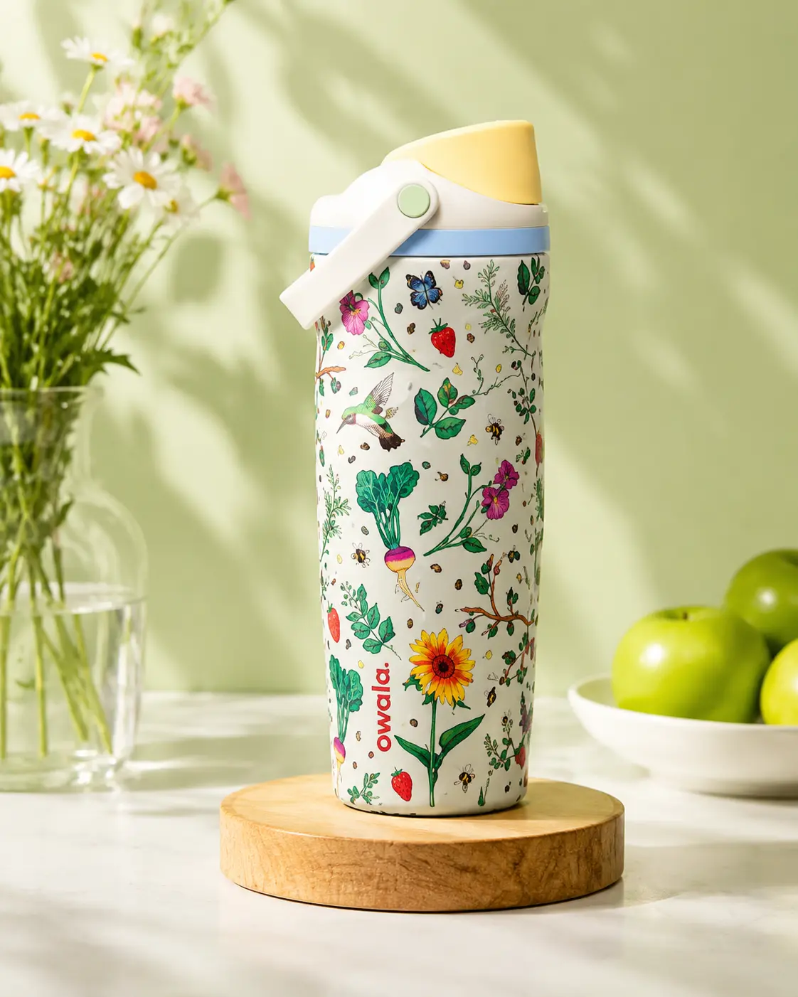 Owala 32oz Floral Water Bottle – Aesthetic Spring Design, Leak Proof Travel Tumbler, Hydration Must-Have for Daily Use