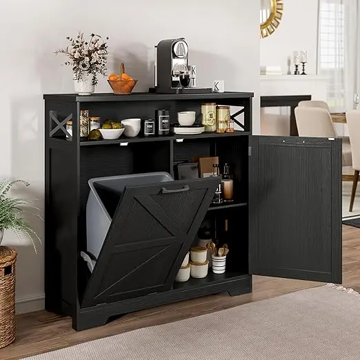 Black-1 x13 Gallons(A trash can and a shelf)