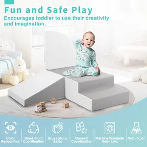 TODIBY 4-Piece Soft Foam Climbing Blocks | Toddler Indoor Play Gym