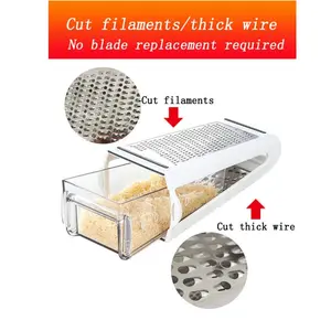 2-Piece Stainless Steel Cheese Grater Set, Dual-Sided Vegetable Slicer with Container, Space Saving & Dishwasher Safe, Ideal for Home Use