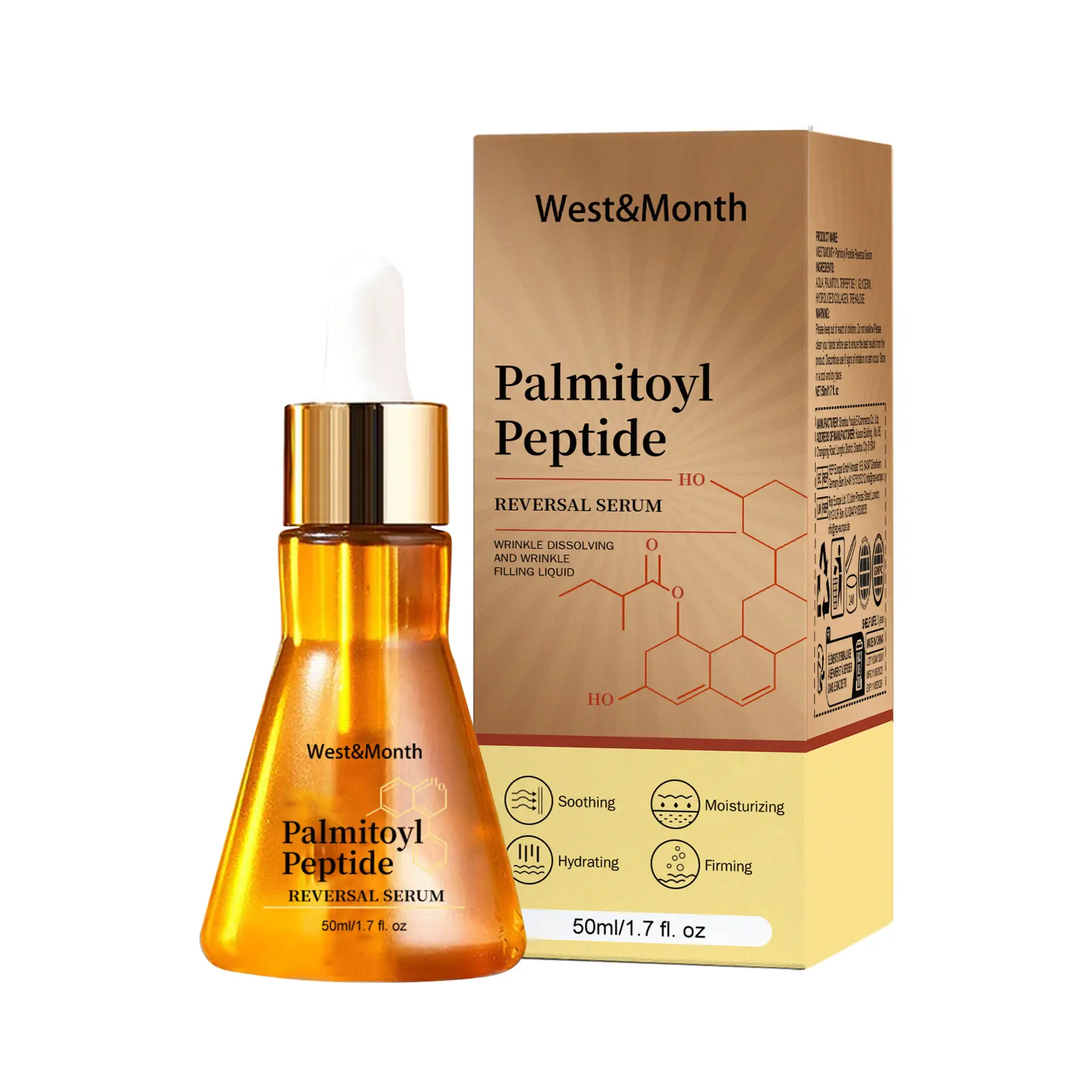 West&Month Palmitoyl Peptide Reversal Serum, Fade Lines Moisturizing Firming Anti-wrinkle Essence