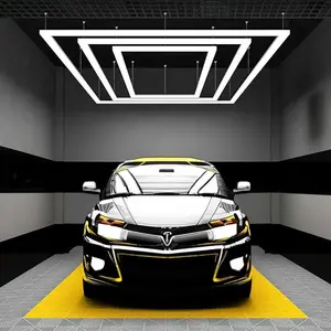LED Car Garage Light, Rectangle Shaped Ceiling Light, 480W, 52,800 Lumens, 6500K, IP54, Shop Light for Car Detailing, Garage, Workshop and Gym