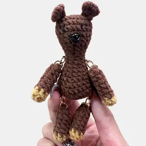 Handmade Amigurumi Crochet Brown Dangling-Leg Bear Plushie