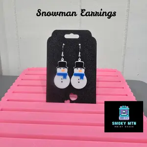 3D Printed Snowman Earrings