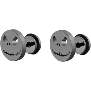 FLORIDECO Gothic Skull Cut Face Stud Earrings for Women Men Stainless Steel Hypoallergenic Nickel Free Jewelry for Cocktail Party Halloween Ear Studs