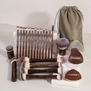 Maange 23-Piece Makeup Tool Set, Includes 20 Brushes, 2 Puffies, Storage Bag, Foundation Brush, Blush Brush, Loose Powder Brush, Eyeshadow Brush, Mascara Brush, Highlighter Brush