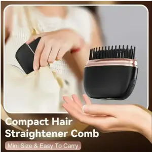 Compact Wireless Straightening Comb - Fast Heating Technology, Anti-Scald, Type-C Rechargeable Portable Hair Tool for Women outdoorfun