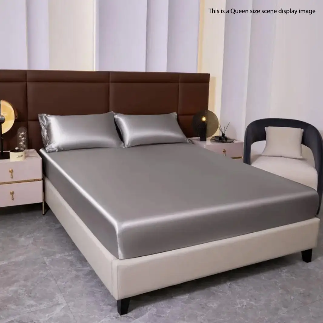 Solid Color Fitted Sheet & Pillowcase Set, Including Fitted Sheet & Pillowcase,Cozy Room Accessories, Soft Comfortable Bedding Set for Home Bedroom, C