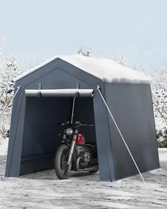 6'×6' Heavy Duty Portable Storage Shed Tent - Outdoor Shelter with Roll-Up Door, Waterproof Bike/ATV/Motorcycle Garage, All-Weather Shelter Tent