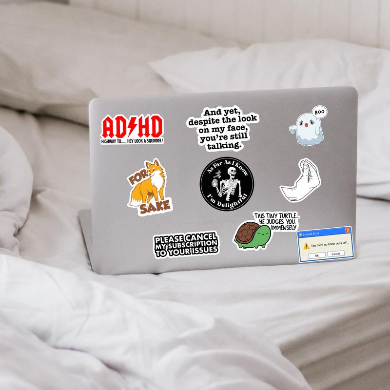 130/200 PCS Funny Saying Sticker Pack - Snarky, Sarcastic Bold Humor Vinyl Waterproof Meme stickers for laptop, computer, water bottle, ipad, phones bumper